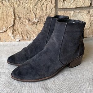 Dolce Vita Kat Black Suede Booties Gray Size 8 1/2